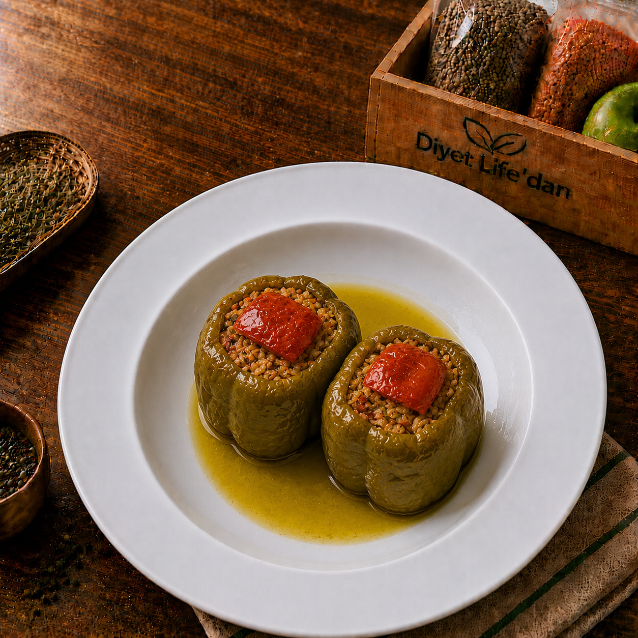 Diyet Life'dan Zeytinyağlı Biber Dolma (2 Adet)