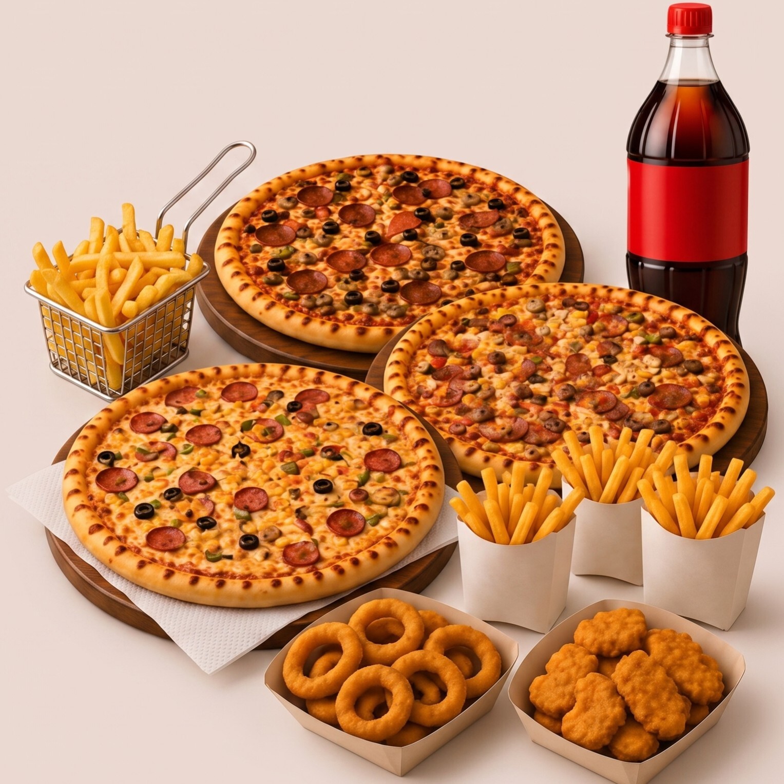 Rio 3'lü Ortaya Karışık Pizza Menü