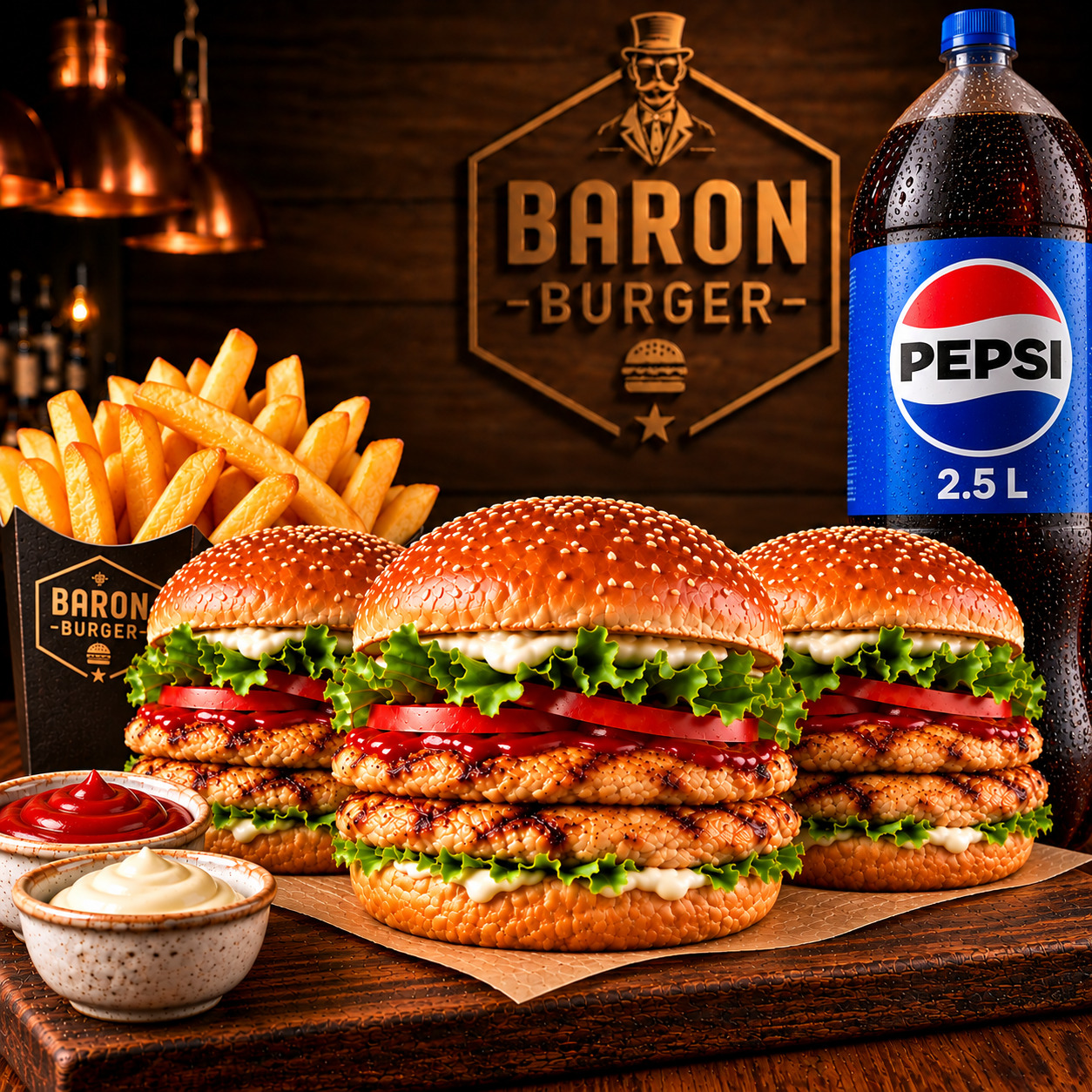 3'lü Klasik Tavuk Burger Menü