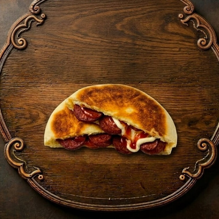 Sucuklu Bazlama Tost (Bazlama ekmeği 150 gr)