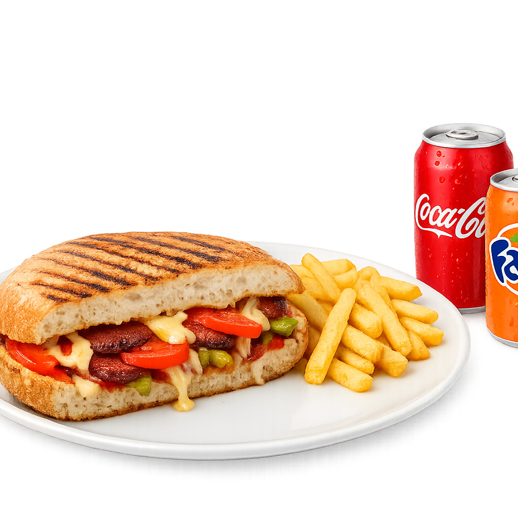 Sebzeli Sanayi Tost + Patates Kızartması + İçecek