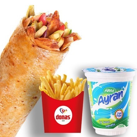 Donas Davul Tavuk Döner Dürüm Menü 1