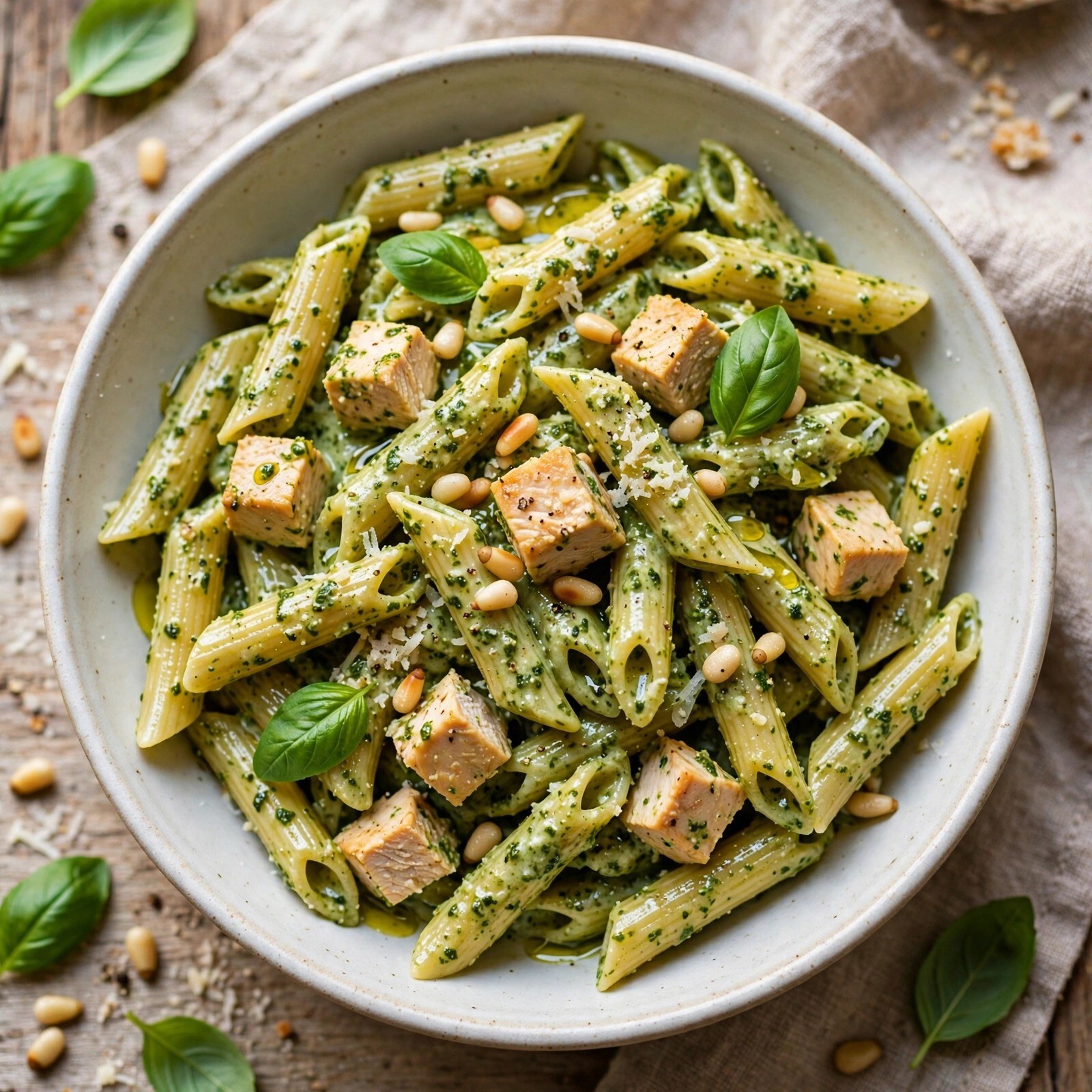 Tavuklu Fesleğen Pesto (Penne)