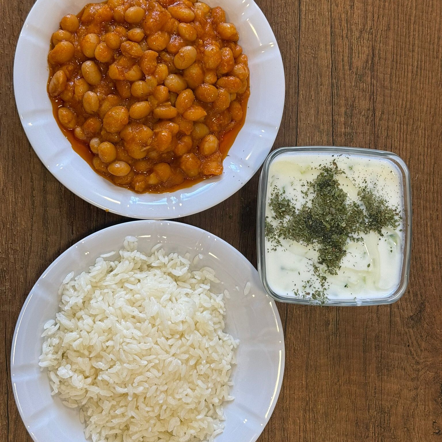Tereyağlı ispir fasulye + Pilav + Cacık