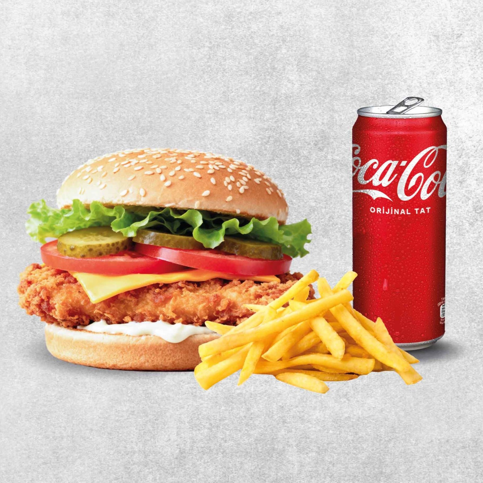 Cheddar Tavuk Burger Menü