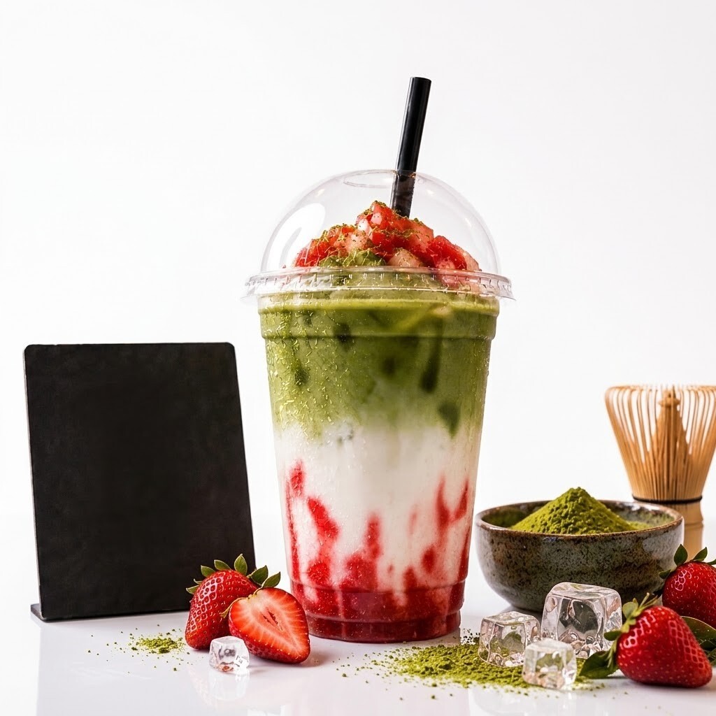 Iced Strawberry Matcha Latte