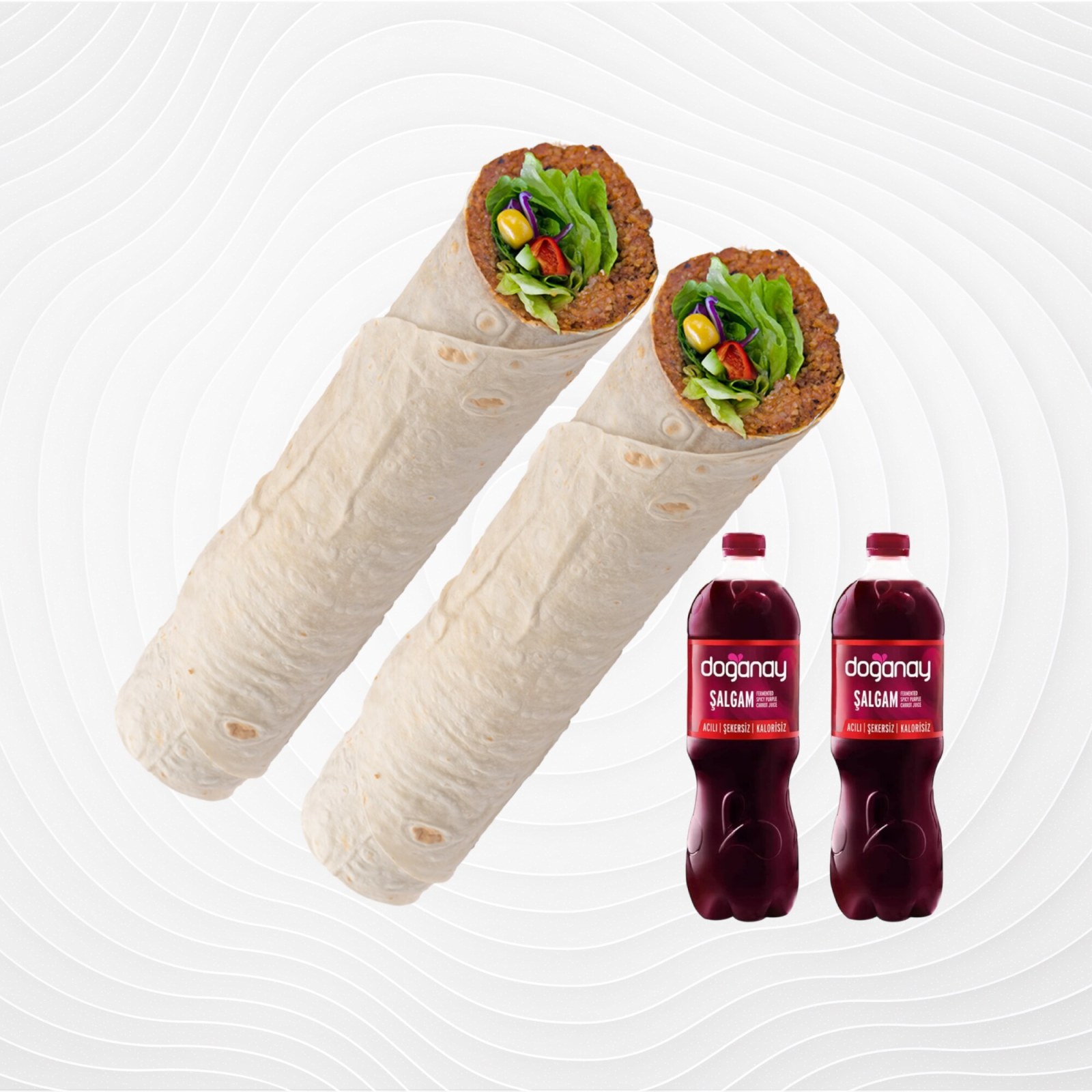 2 Mega Dürüm (140 Gr) + 2 Acılı Şalgam