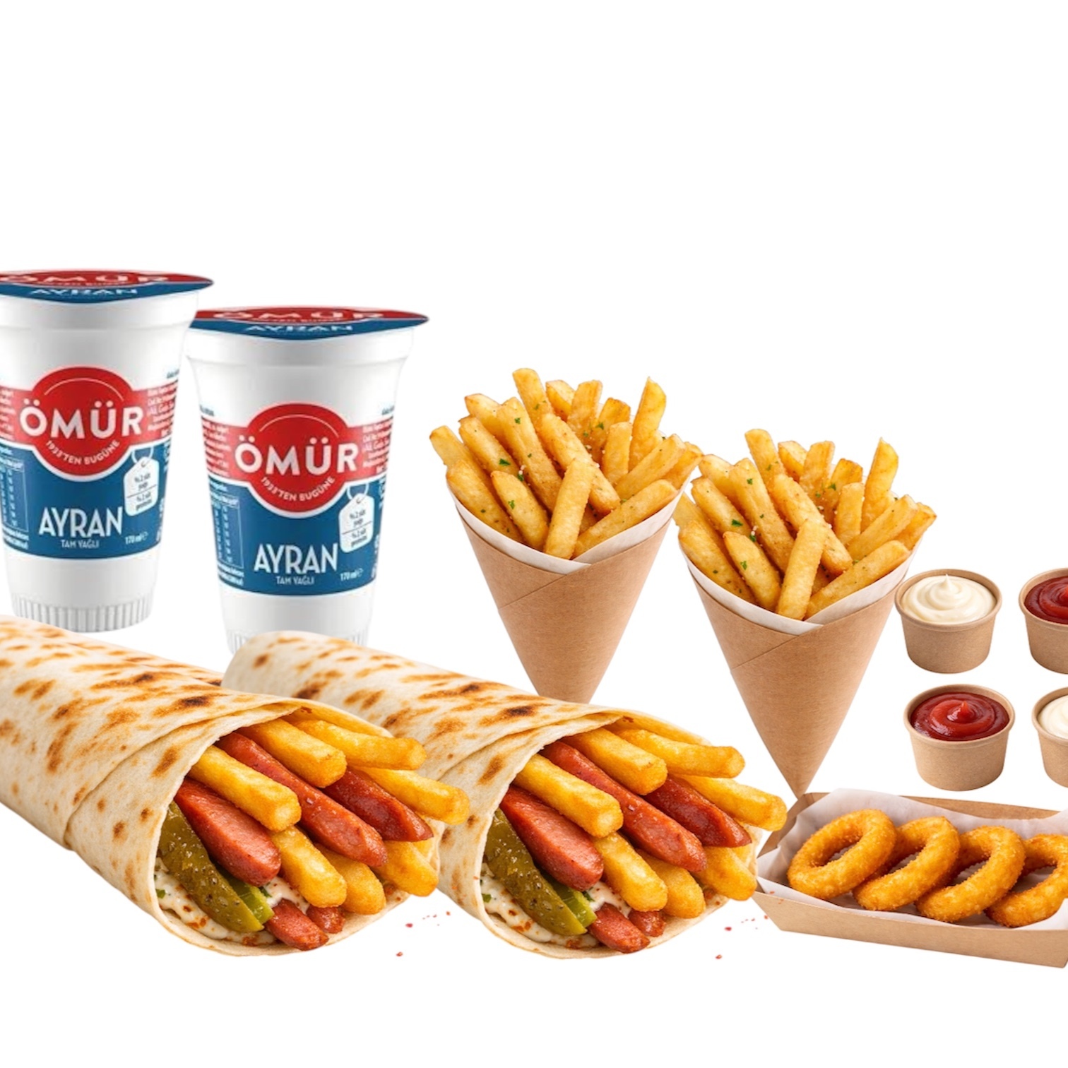 2'li 30 cm. Sosisli Kaşarlı Wrap Menü