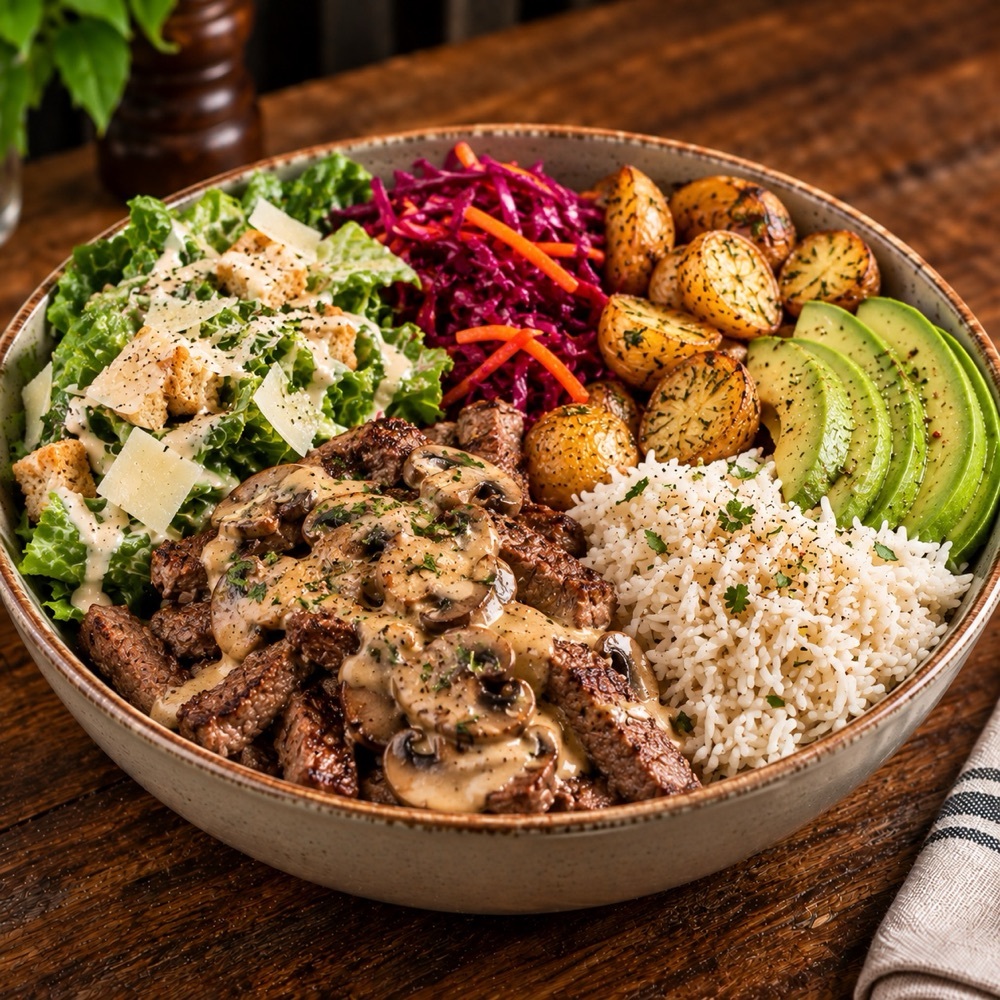 Mushroom Meat Bowl