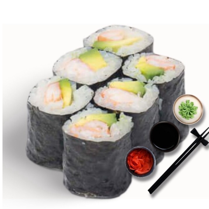 188- Avokado Ebi Maki Roll (6 Pcs.)