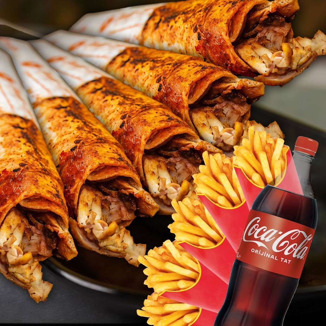 LAB - 5 Large Dürüm + 5 Patates + 1 Lt Coca Cola