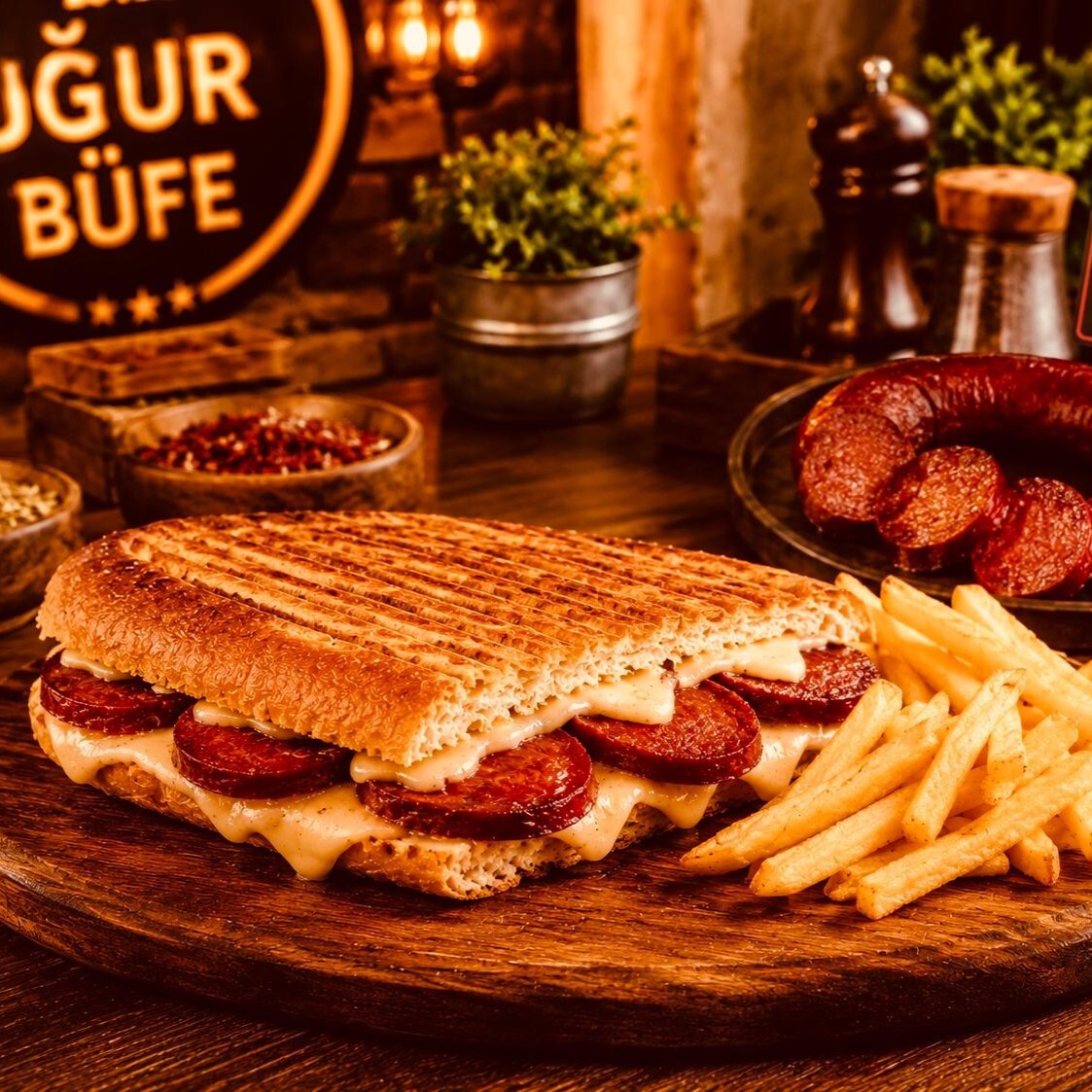 Kasap Sucuklu Kaşarlı Tost