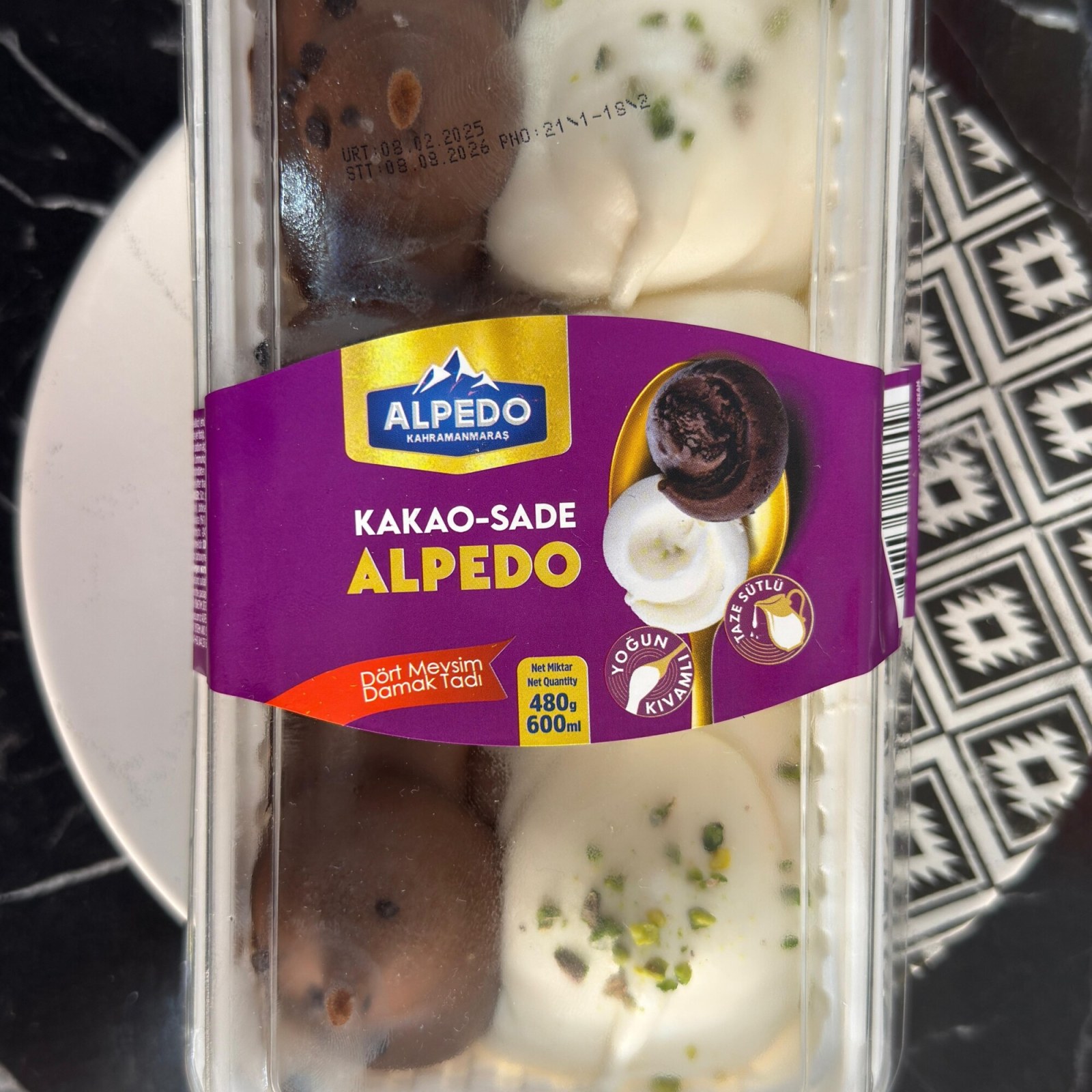 Alpedo Kakao-Sade Dondurma 500Gr