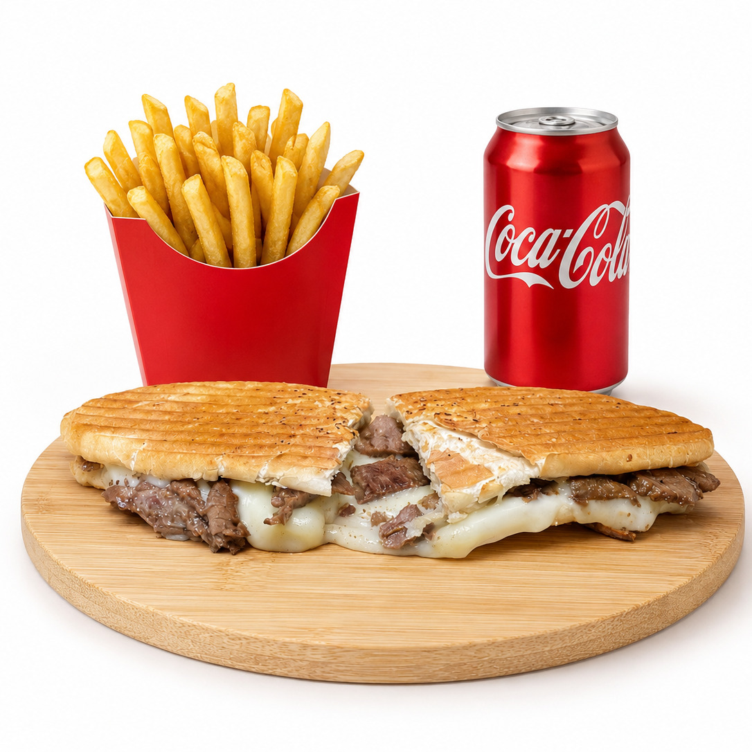 Kavurmalı Kaşarlı Tost + Patates + İçecek