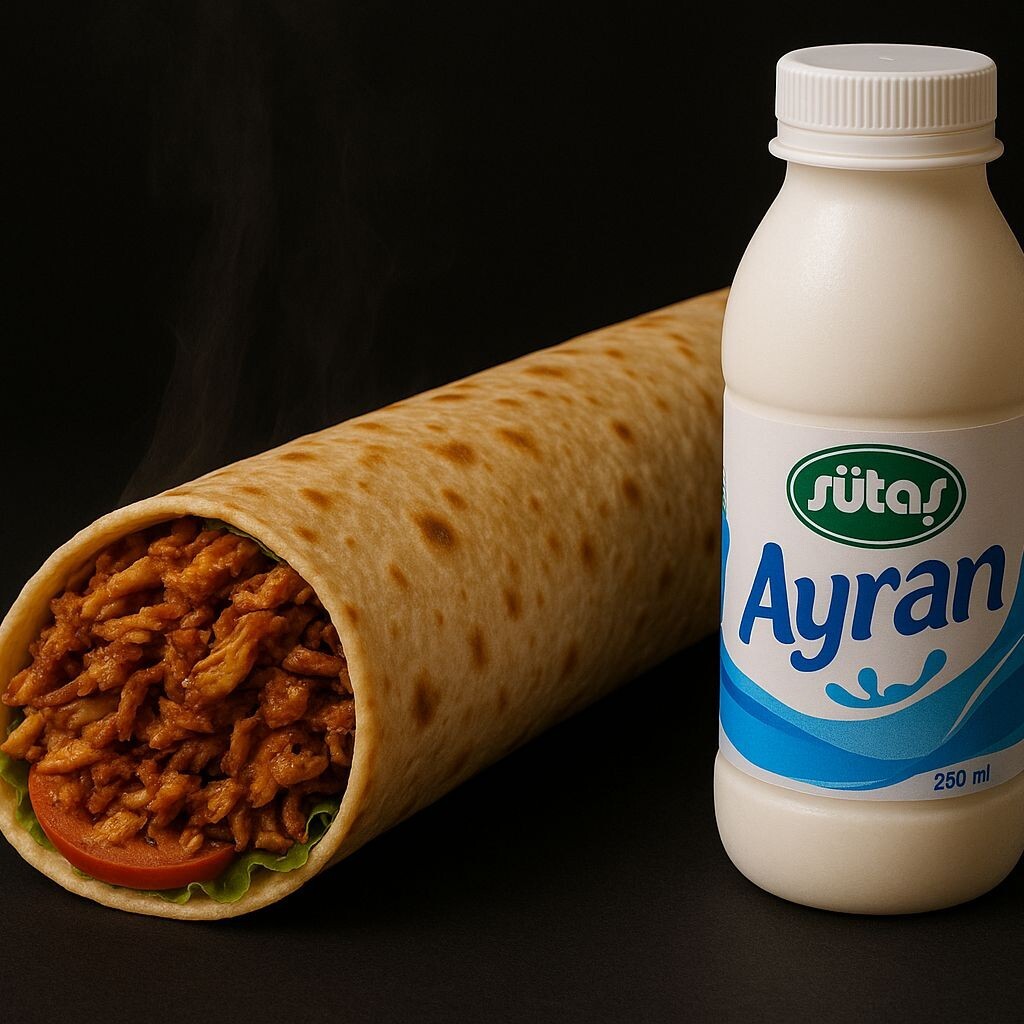 Tavuk Döner Medium Dürüm + Ayran