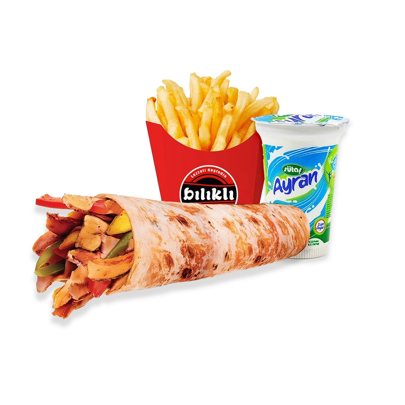 Hatay Usülü Tavuk Döner Menü 1 ( Patates Cips + Ayran )