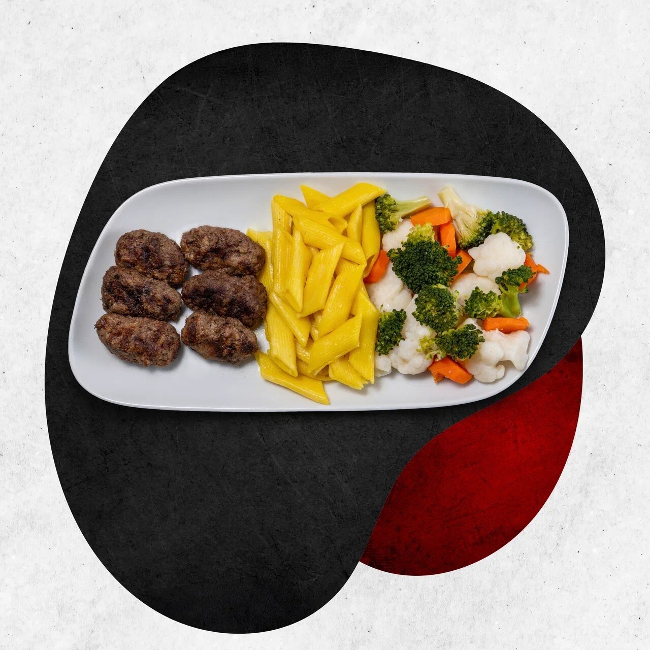 Köfte Co'dan Sebzeli Makarnalı Köfte Tabağı