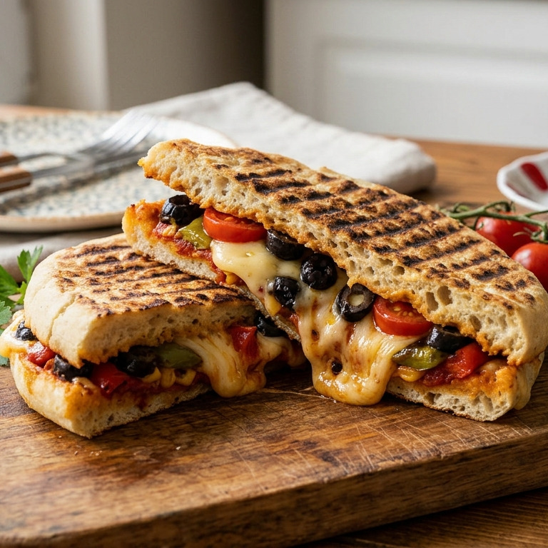 Bazlama Kaşarlı Sebzeli Tost