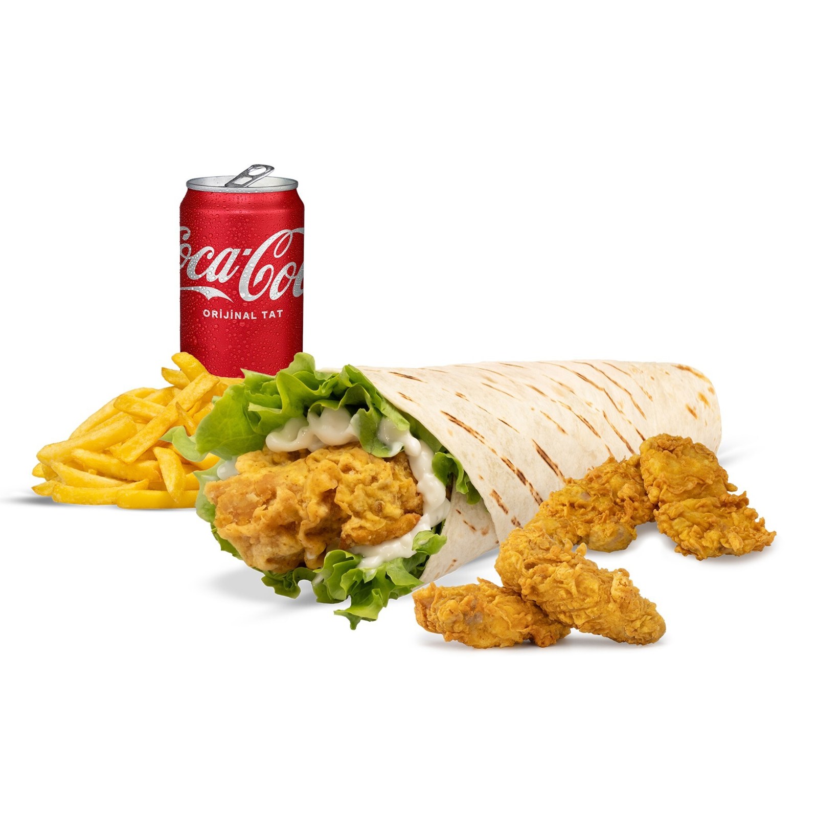 Chicken Roll + 2'li Chicken Tenders + 2'li Kanat Menü
