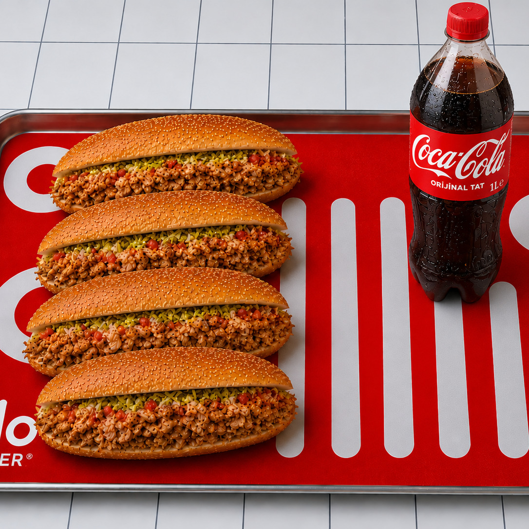4'lü Ekmek Arası Tavuk Döner & 1 Lt Kola