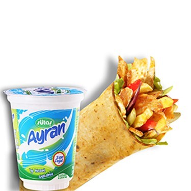 Donas Bol Malzeme Tavuk Döner Dürüm (110 gr. ) + Ayran (27,5 cl )