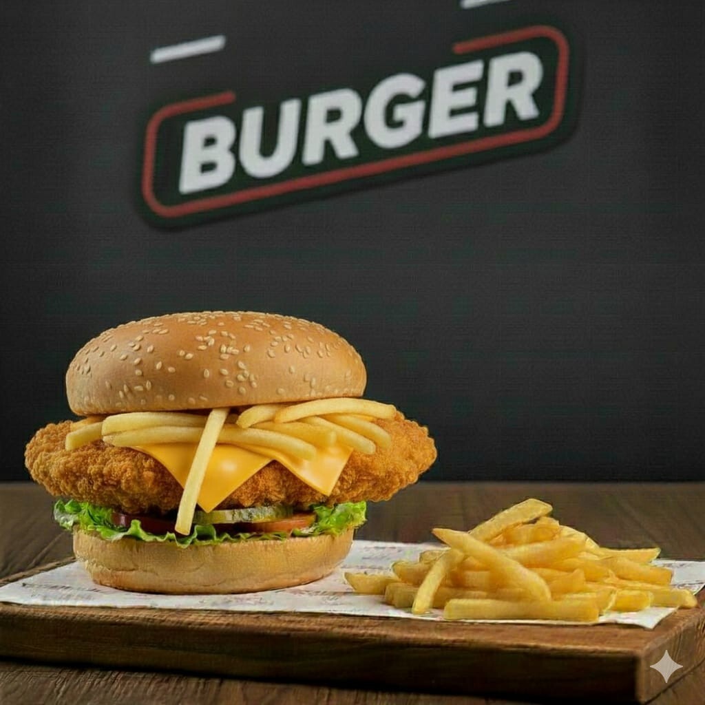 Cheddarli Sezarlı Tavuk Burger