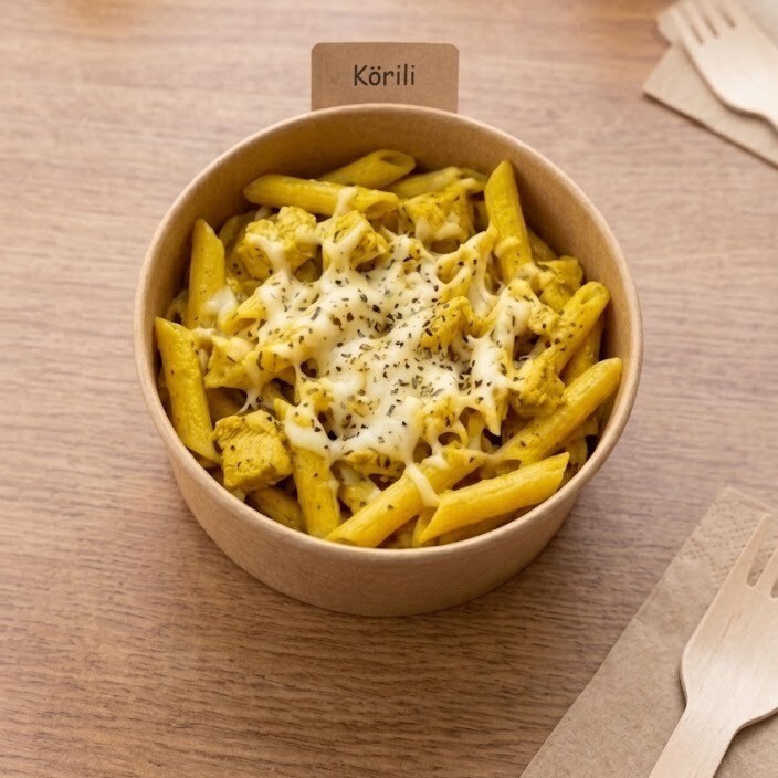 Köri Soslu Tavuklu Penne