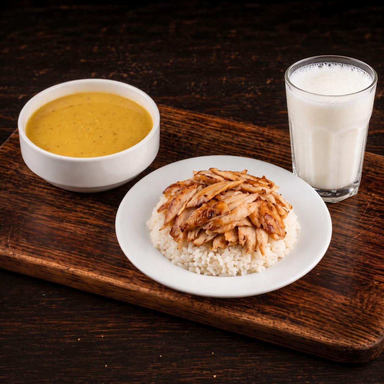 Çorba + Pilav Üstü Tavuk Döner + Ayran