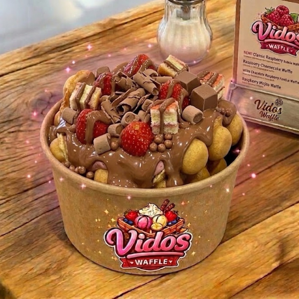 Sütlü Çikolatalı Bowl Waffle (dilimlenmiş hamur)