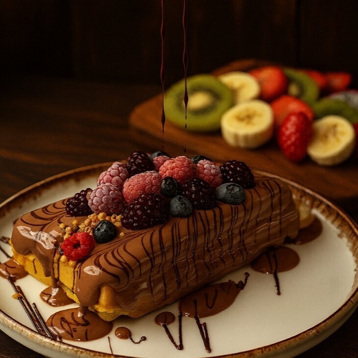 Kremalı Orman Meyveli Waffle