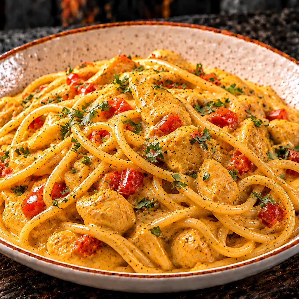Spaghetti Curry Tavuk Krema