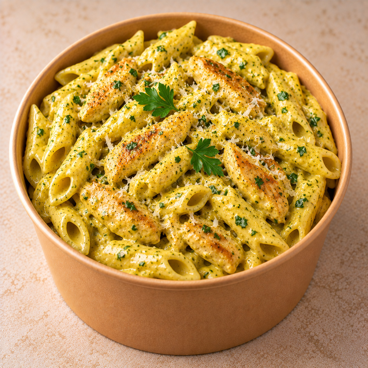 Köri Soslu Tavuklu Penne