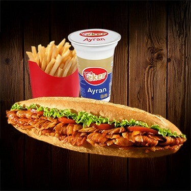 Tavuk Tam Ekmek+K Ayran+Patates Kızartması