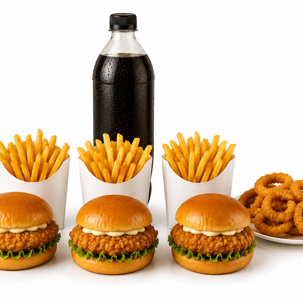 3'lü Tavuk Burger Menü