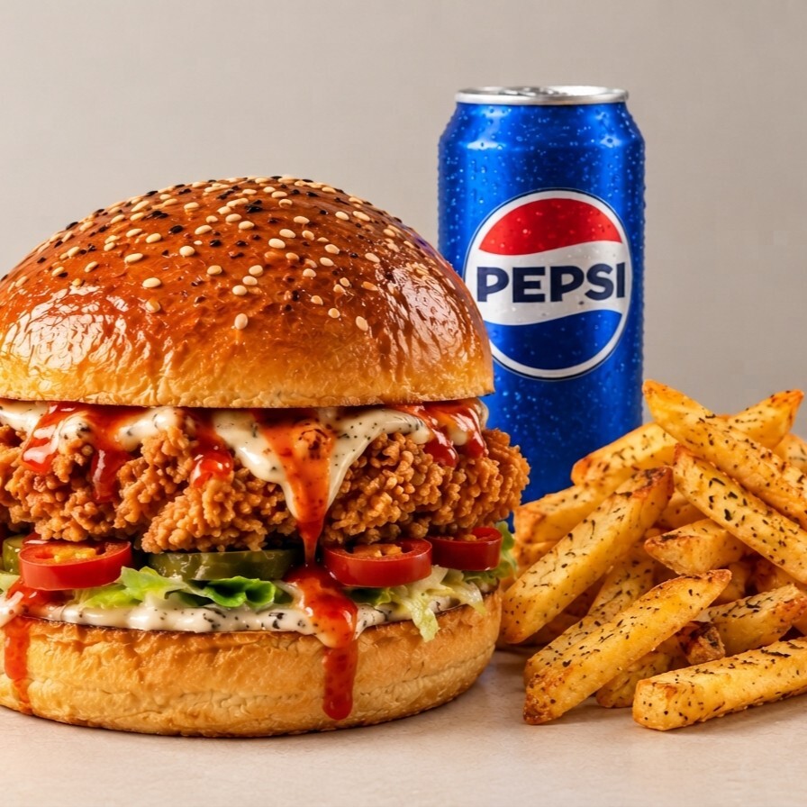Ateşli Crispy Chicken Burger