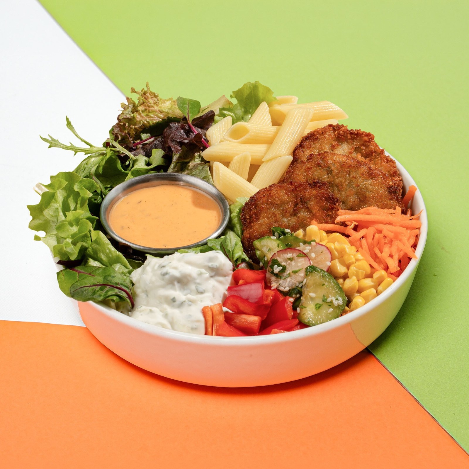 Mücver Makarna Bowl