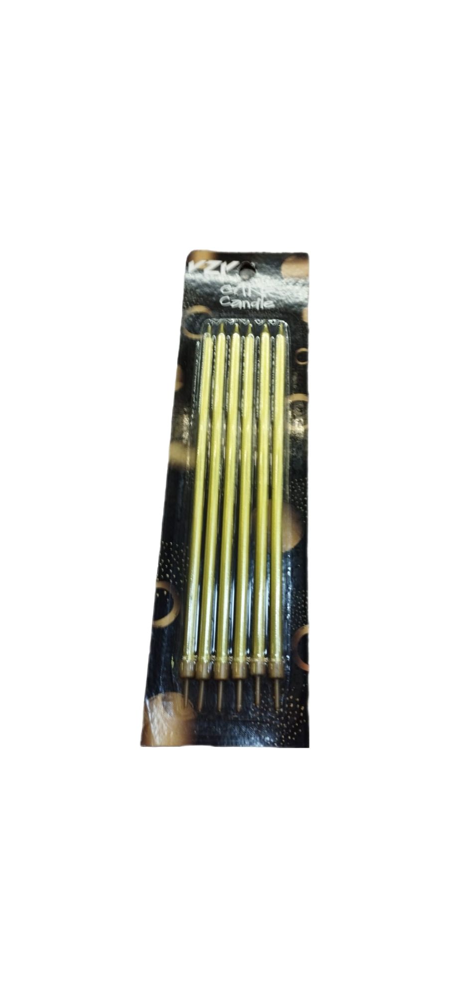 6lı Uzun Parlak Gold Pasta Mumu