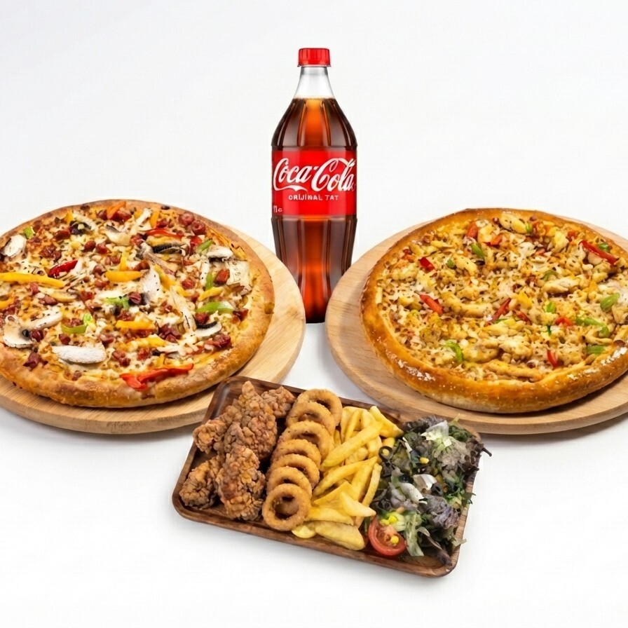 2 XXL Pizza Menü + Aperatif Sepeti