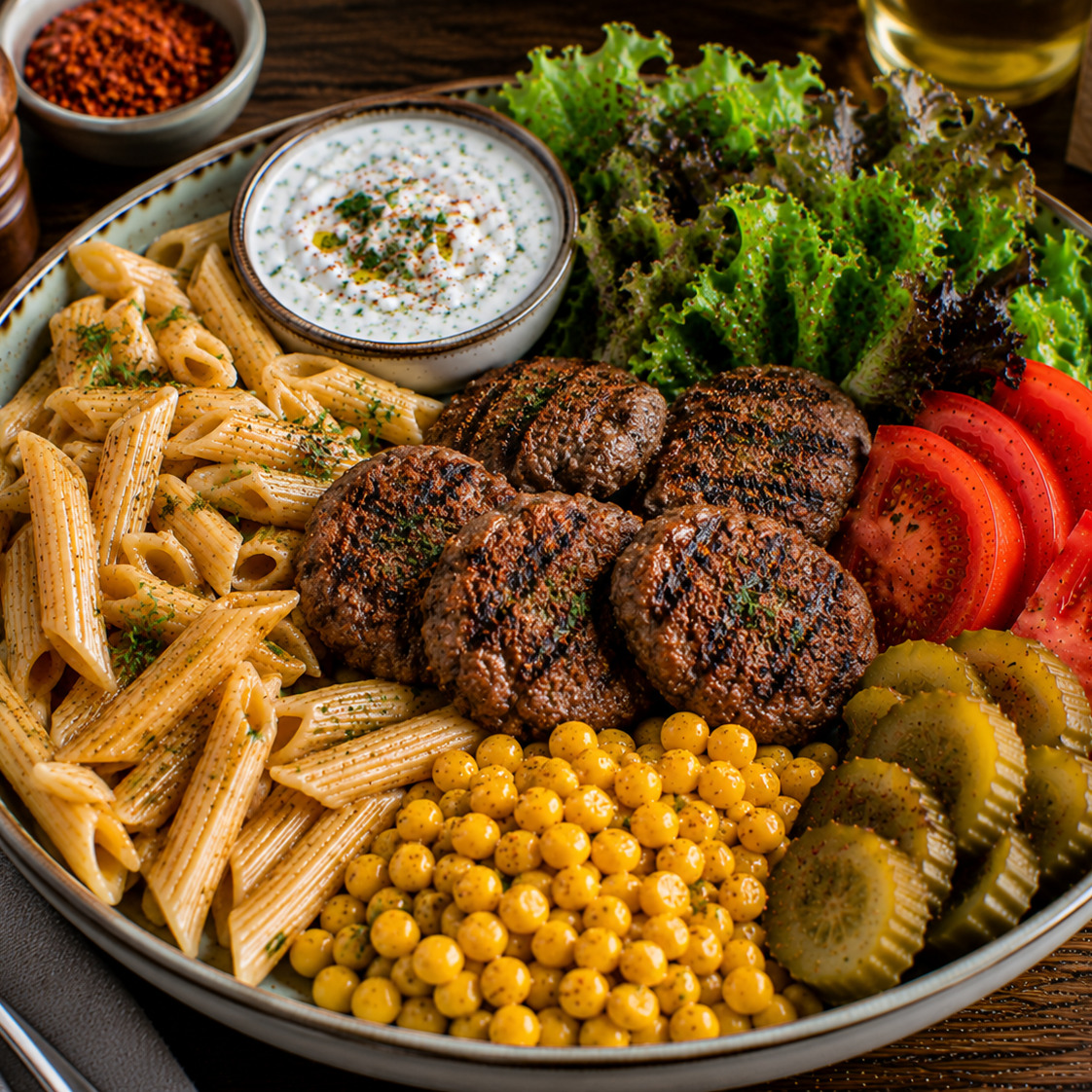 Izgara Köfte Makarna Bowl