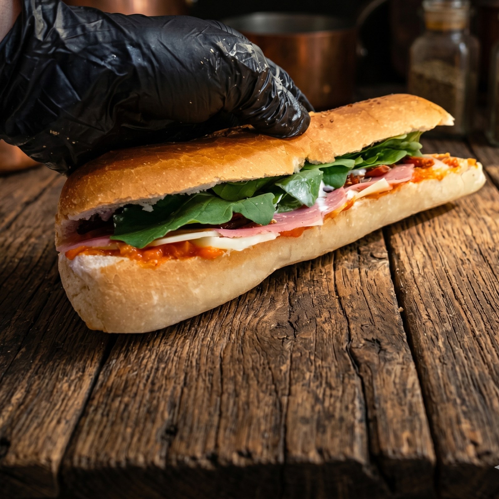 Roka & Ajvar Sos (Baget) Sandwich