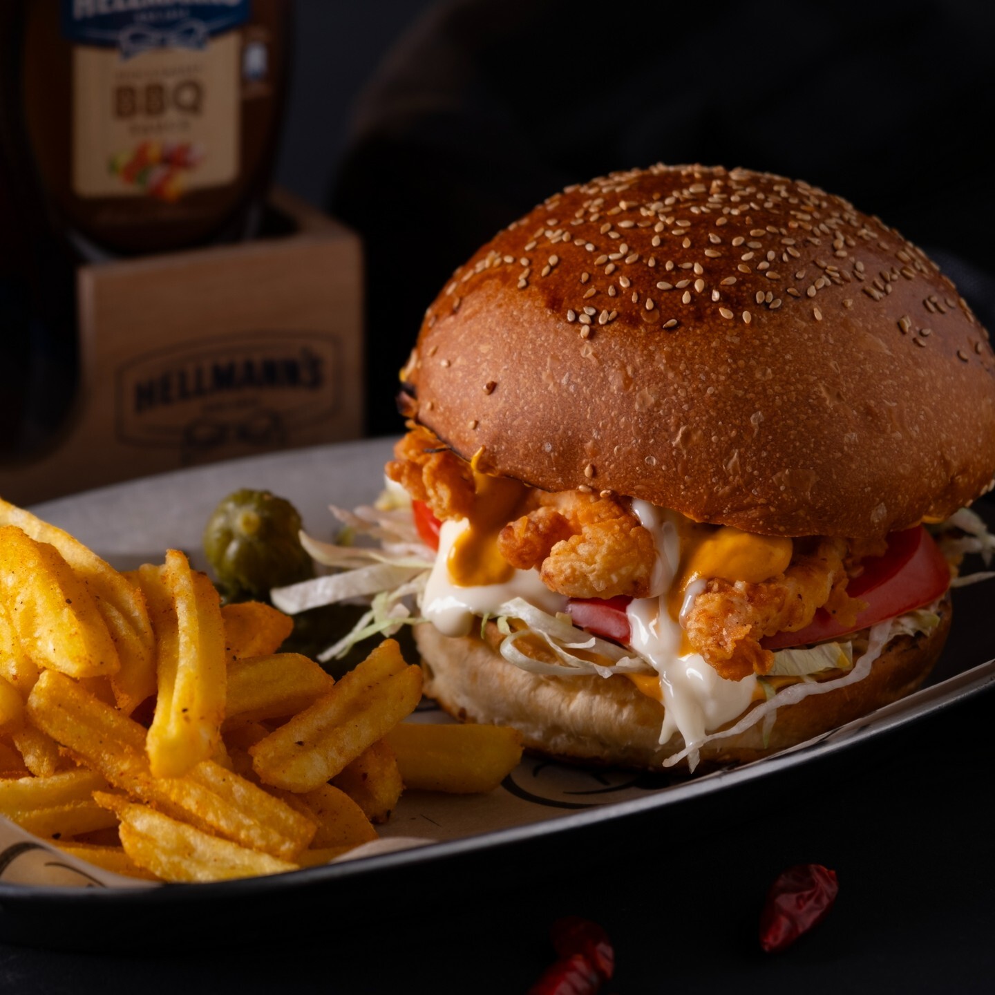 Peri Peri Soslu Acılı Tavuk Burger