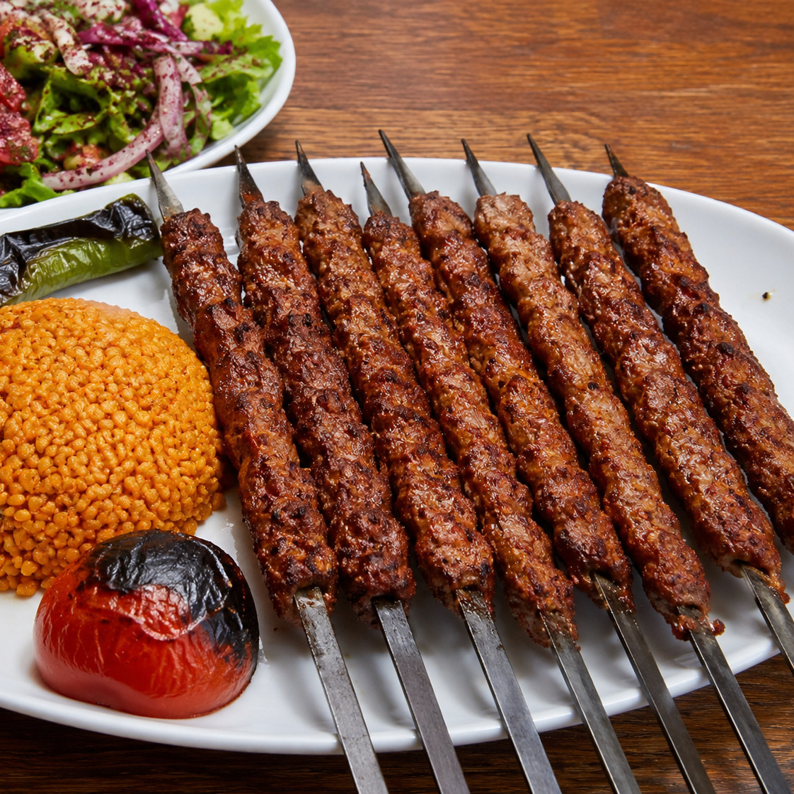 10 Şiş Köfte pılav salata