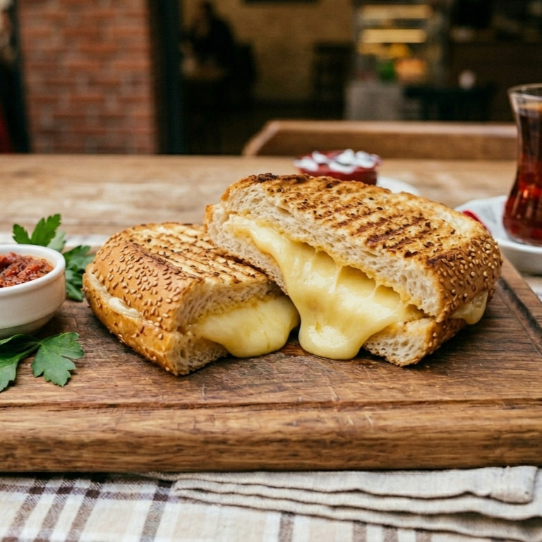 Yarım Ekmek Kaşarlı Tost