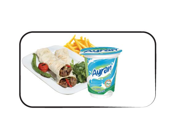 Köfte Dürüm Patates Kızartması , Ayran