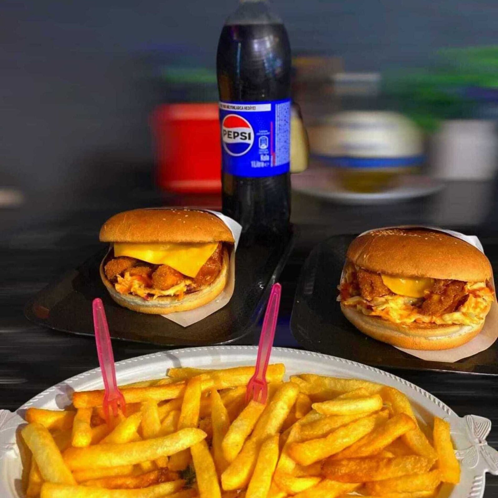 İkili Çıtır Tavuk Burger Menü ( Coleslaw Salatalı)