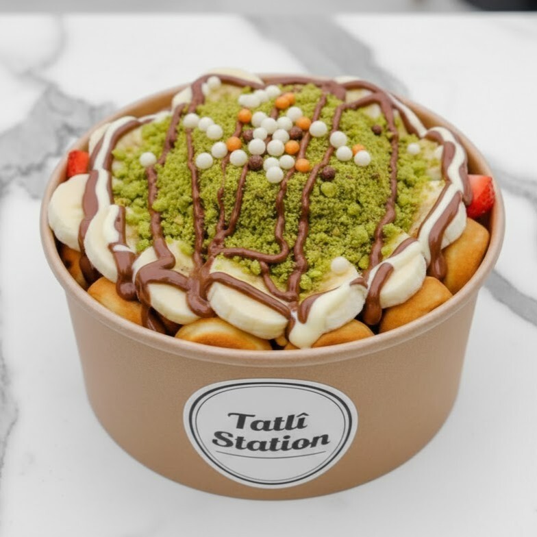 XXL Bowl Waffle (Muz/Çilek/Çikolata Sosu)