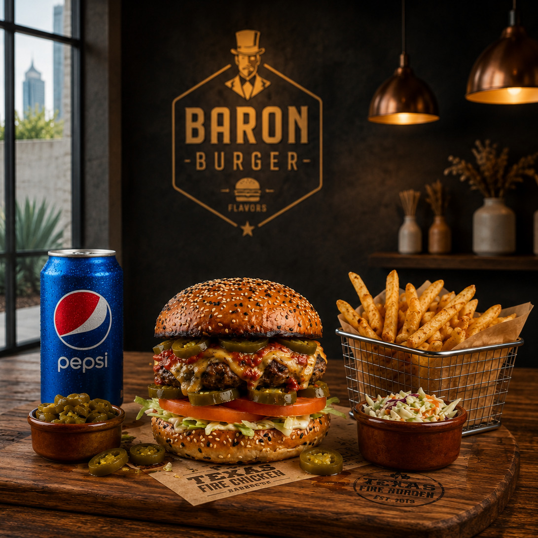 Texas Fire Burger Menü