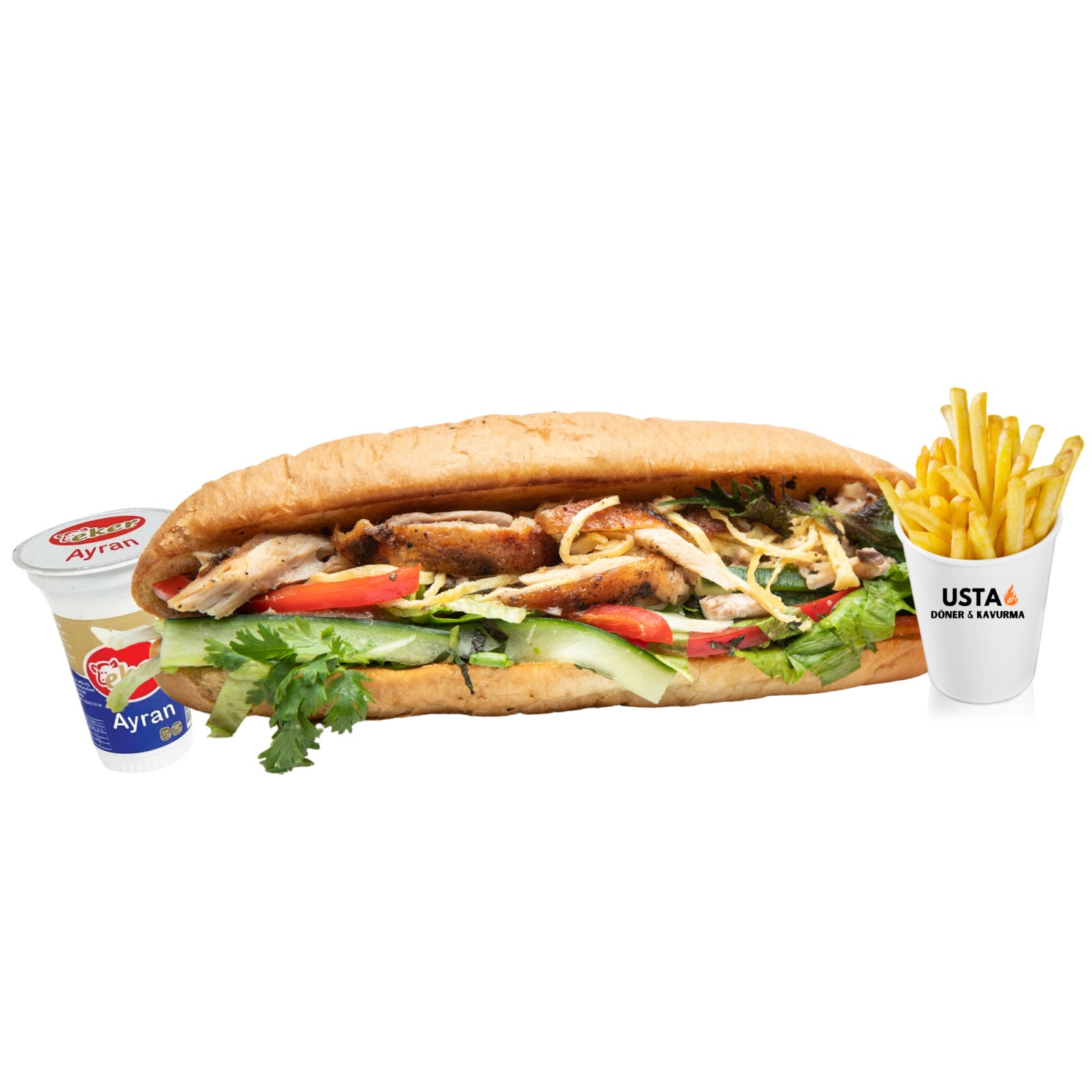 Usta Tavuk Döner Ekmek Menü
