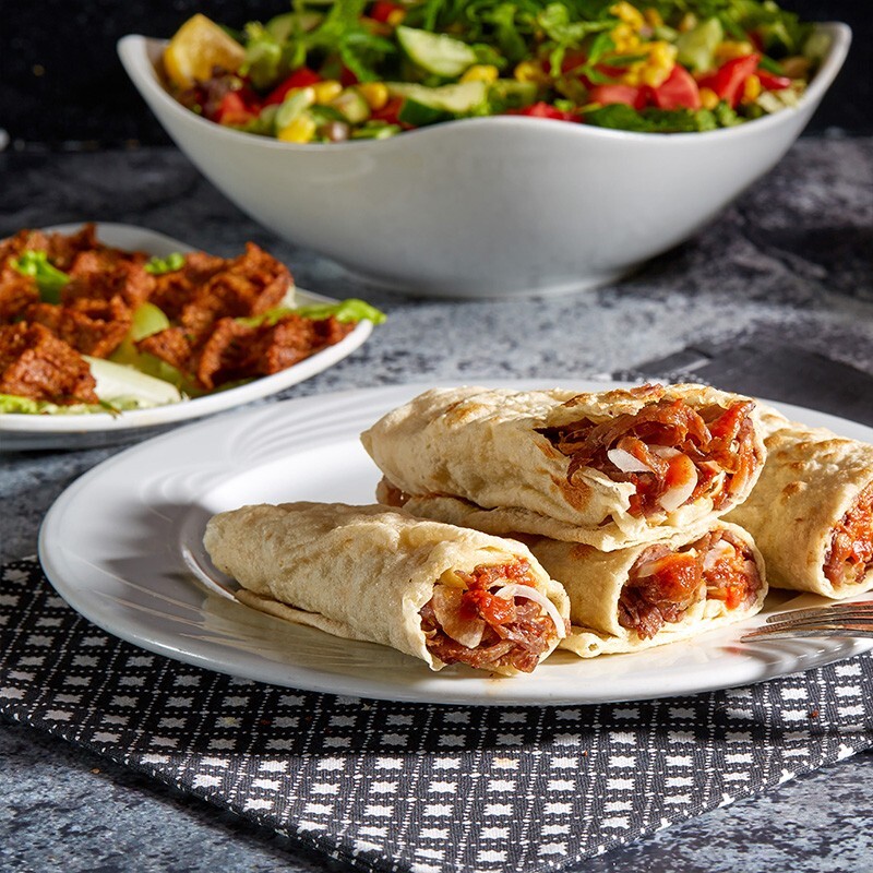 Soslu Soğanlı Kaşarlı Et Döner Dürüm