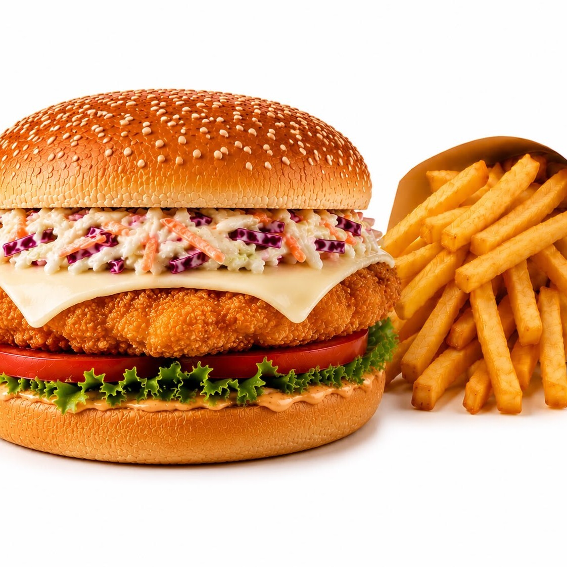 Kaşarlı Mega Tavuk Burger